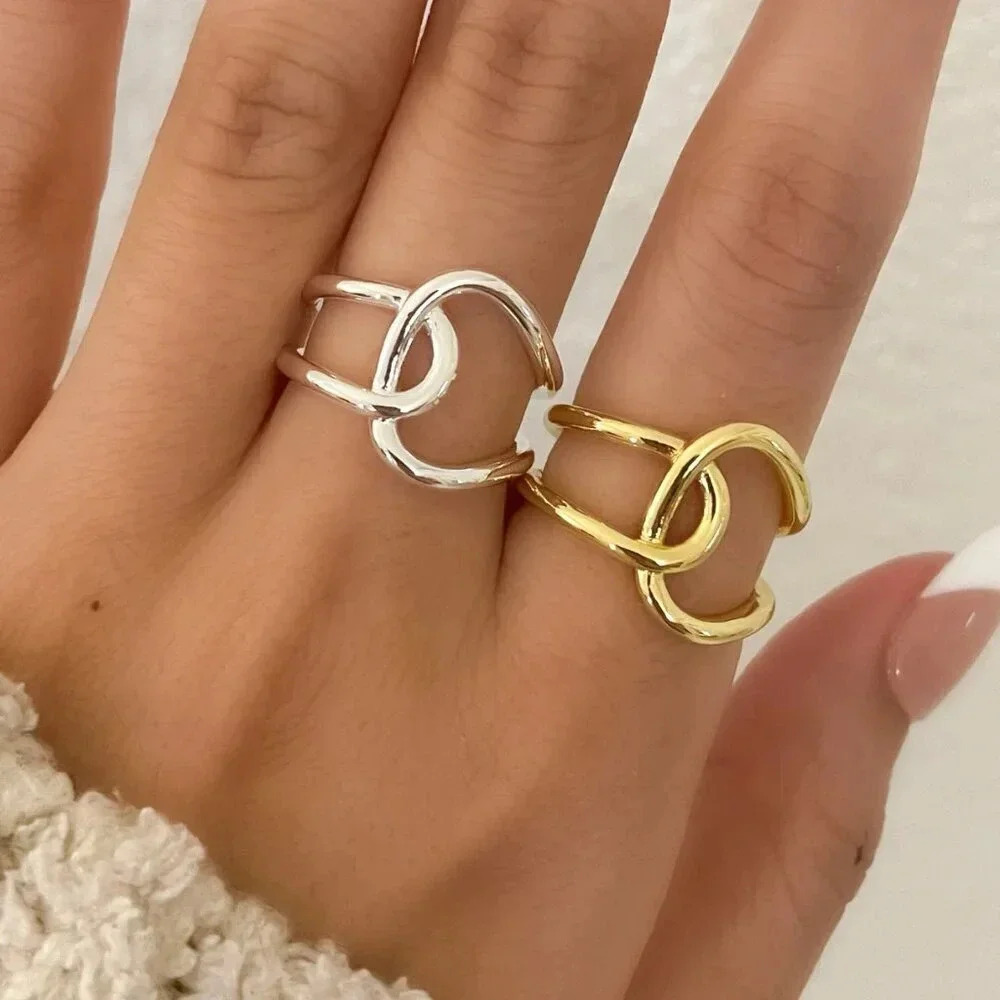 925 Sterling Silver Modern Twist Ring Statement Ring Chunky Ring Bold Ring